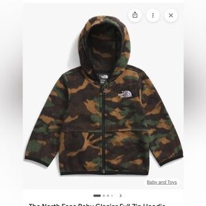 The North Face Baby Glacier Full Zip Hoodie NWT size 6-12 months TNF black camo